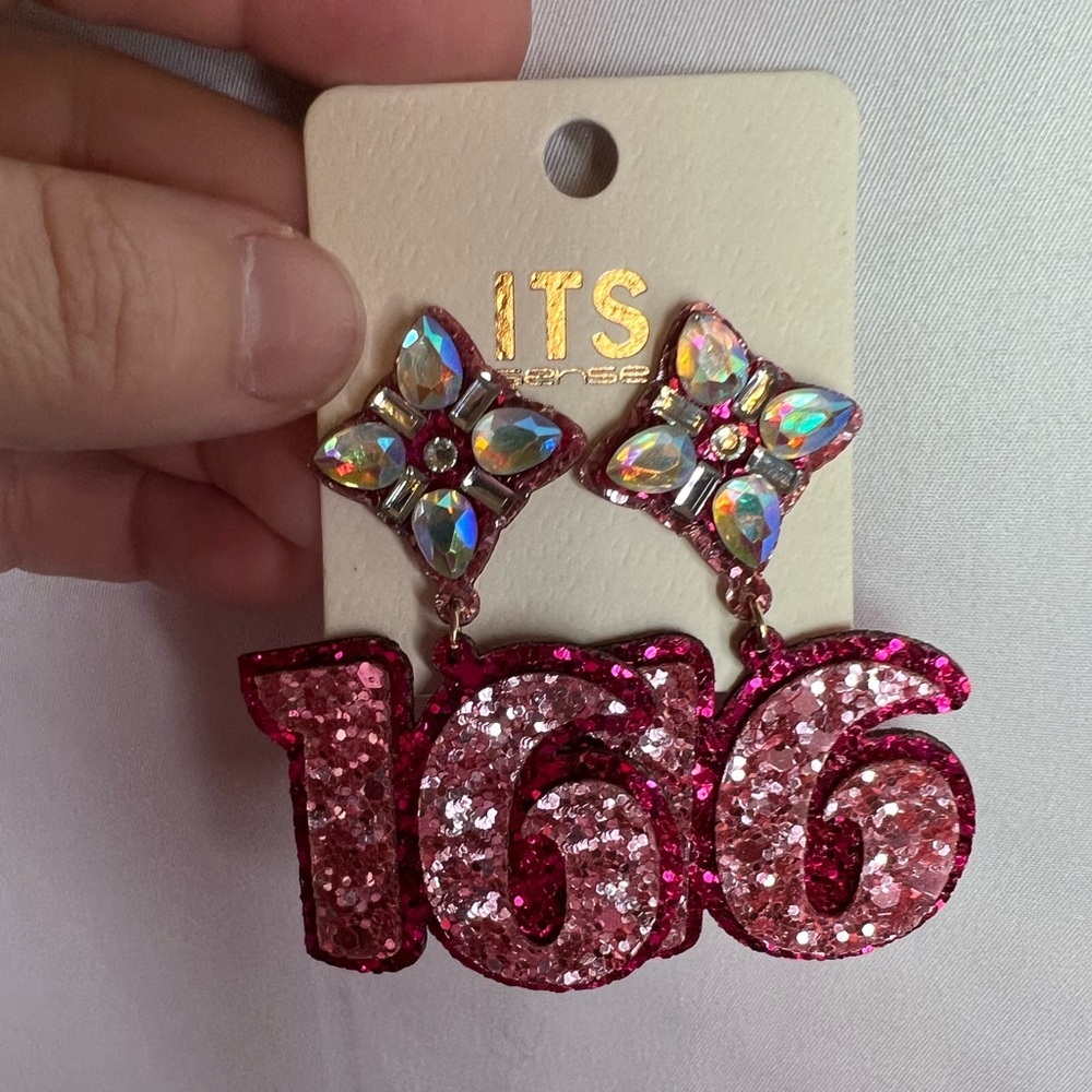 ITS Sense Hot Pink Sixteen Dangle Earrings NWT